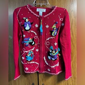 Women’s winter penguin sweater size small